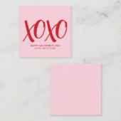 XOXO roze rood schattig modern custom Valentijnsda Informatiekaartje (Voorkant / Achterkant)