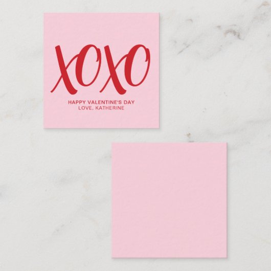 XOXO roze rood schattig modern custom Valentijnsda Informatiekaartje (Voorkant / Achterkant)