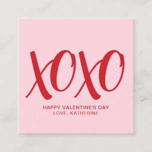 XOXO roze rood schattig modern custom Valentijnsda Informatiekaartje