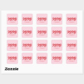 XOXO roze rood schattig modern custom Valentijnsda Vierkante Sticker (Vel)