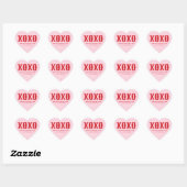 XOXO roze rood schattig typografie Valentijnsdag Hart Sticker (Vel)