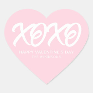 XOXO roze schattig modern custom Valentijnsdag Hart Sticker