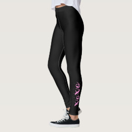 xoxo roze tekst cool uniek zwart leggings