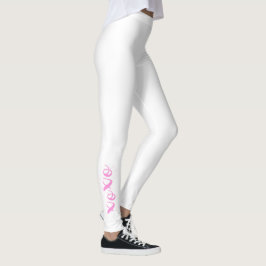 Xoxo Roze Tekst Koel Uniek Wit Leggings