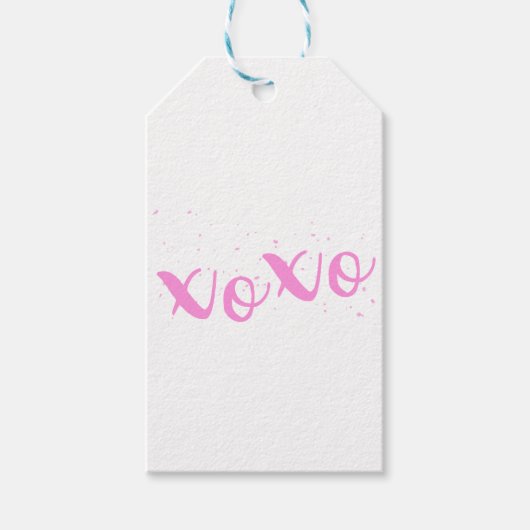 xoxo-roze Trendy Cadeaulabel (Voorkant)