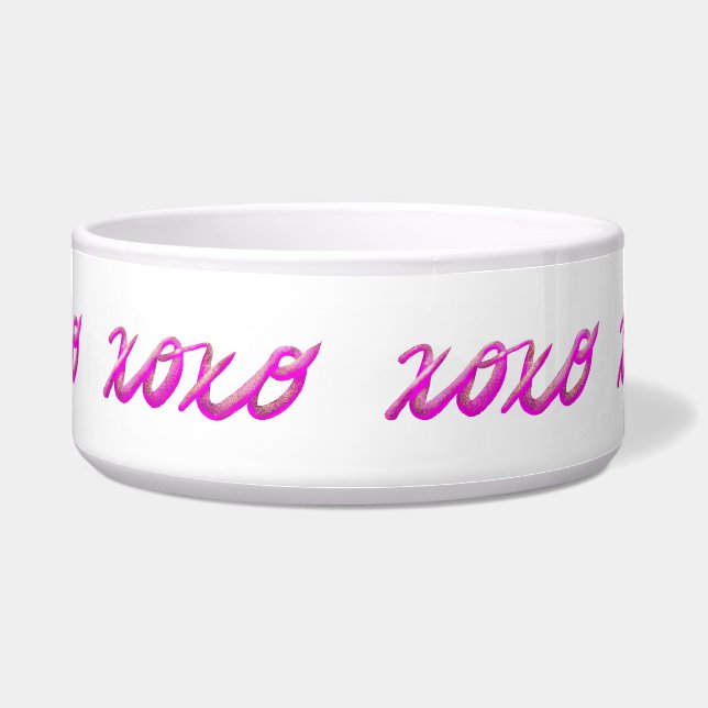 xoxo roze voerbakje (Voorkant)