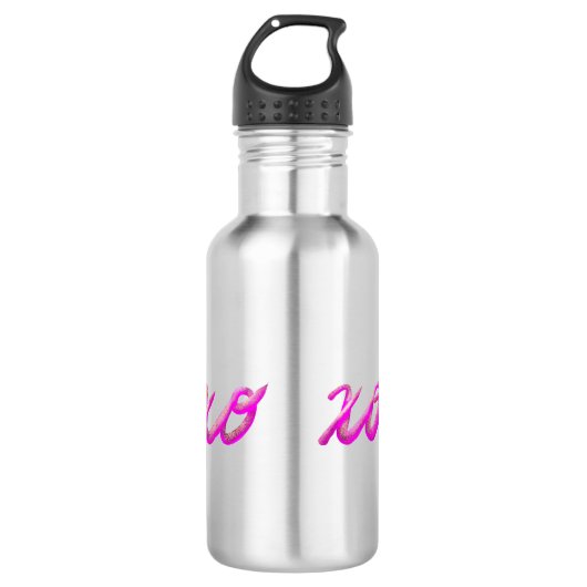 xoxo roze waterfles  (Voorkant)