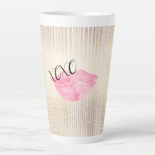 XOXO Roze Waterverf Licht Latte Mok (Voorkant)