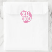 XOXO Roze Waterverf Splash Ronde Sticker (Tas)