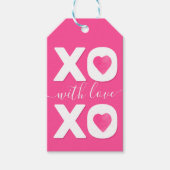 XOXO Roze Witte Valentijnsdag Aangepaste naam Cadeaulabel (Voorkant)
