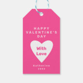 XOXO Roze Witte Valentijnsdag Aangepaste naam Cadeaulabel (Achterkant)