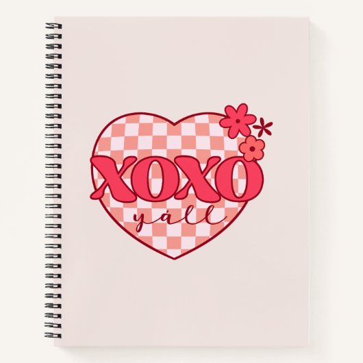 XOXO | Schattige & Liefdevol Roze Hart Notitieboek (Voorkant)