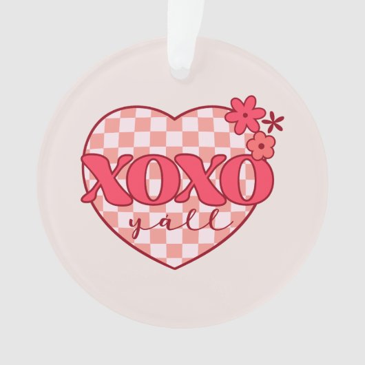XOXO | Schattige & Liefdevol Roze Hart Ornament (voorkant)