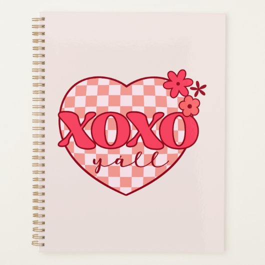 XOXO | Schattige & Liefdevol Roze Hart Planner (Voorkant)