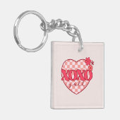 XOXO | Schattige & Liefdevol Roze Hart Sleutelhanger (Voorkant Links)