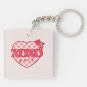 XOXO | Schattige & Liefdevol Roze Hart Sleutelhanger (Achterkant)