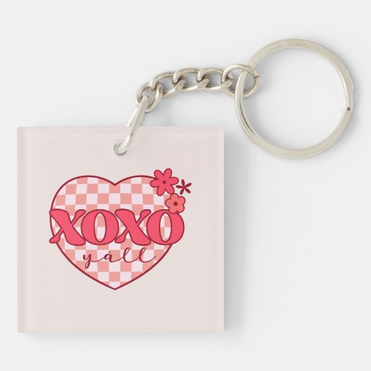 XOXO | Schattige & Liefdevol Roze Hart Sleutelhanger (Achterkant)