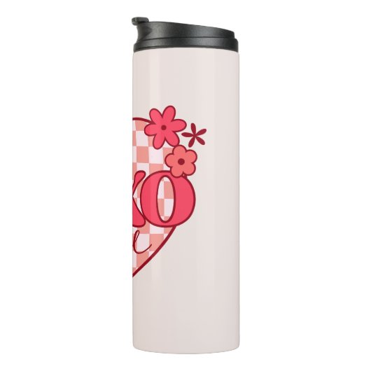 XOXO | Schattige & Liefdevol Roze Hart Thermosbeker (Geroteerd rechts)