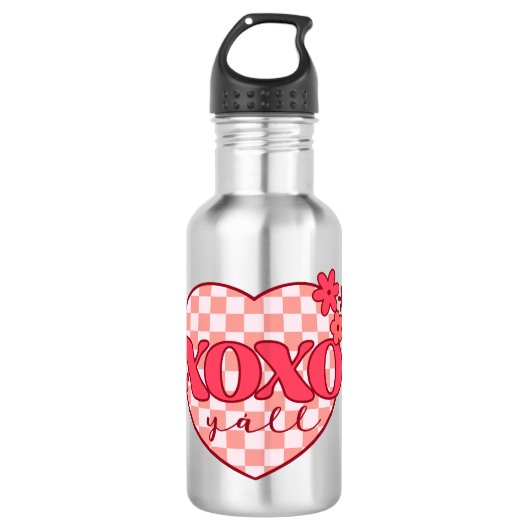 XOXO | Schattige & Liefdevol Roze Hart Waterfles (Voorkant)