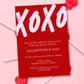 XOXO Schilderde Rood en Roze Galentijn's Day Party Kaart