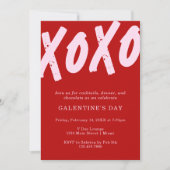 XOXO Schilderde Rood en Roze Galentijn's Day Party Kaart (Voorkant)