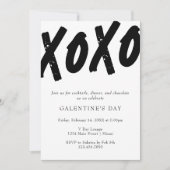 XOXO Schilderde Zwart-Wit Galentijn's Day Party Kaart (Voorkant)