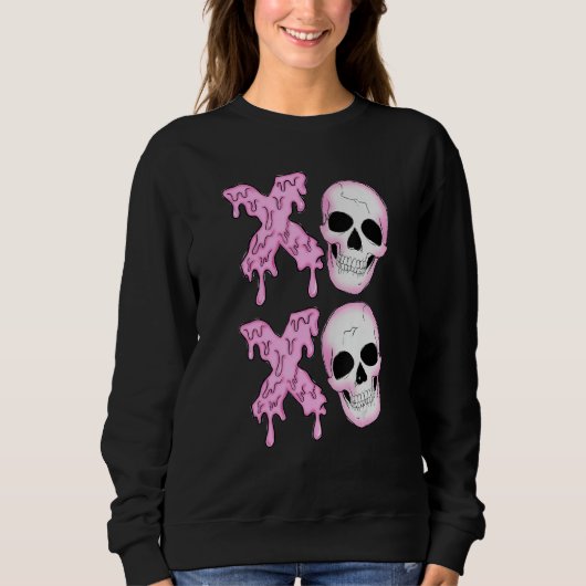 Xoxo Skeleton Skull Horror Anti Valentine's Day Me Trui (Voorkant)
