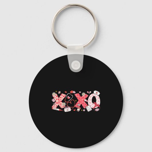 Xoxo Stethoscope Valentine Rn Pct Cna Nurse Nurse  Sleutelhanger (Voorkant)