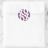 XOXO-Sticker/envelopzegel | Paars Ronde Sticker (Tas)
