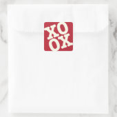 XOXO-Sticker/envelopzegel | Rood Vierkante Sticker (Tas)
