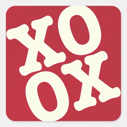 XOXO-Sticker/envelopzegel | Rood Vierkante Sticker (Voorkant)