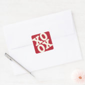 XOXO-Sticker/envelopzegel | Rood Vierkante Sticker (Envelop)