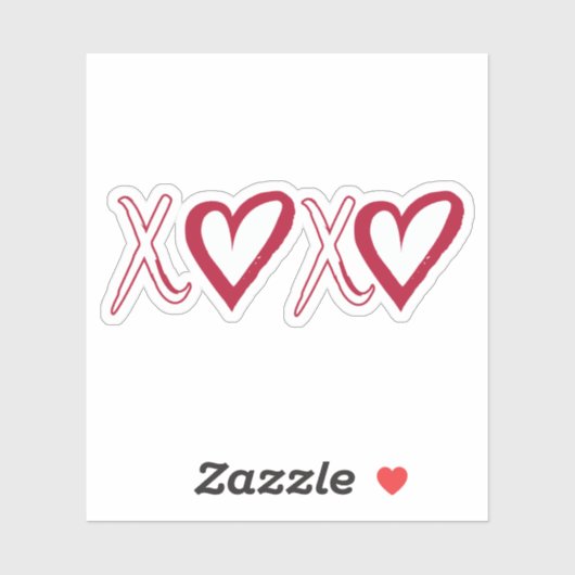 Xoxo Sticker, knuffels en kussen Sticker, cadeau v Sticker (Vel)