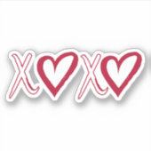 Xoxo Sticker, knuffels en kussen Sticker, cadeau v Sticker (Voorkant)