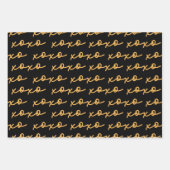 XOXO stijlvolle Gold en zwarte typografie Inpakpapier Vel (Voorkant 2)