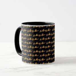XOXO stijlvolle Gold en zwarte typografie Mok