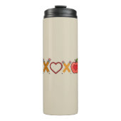 XOXO Teacher Valentijnsdag Pencil en Apple Thermosbeker (Voorkant)