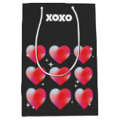 Xoxo tekst romantische rode harten Valentijnsdag Medium Cadeauzakje (Voorkant)