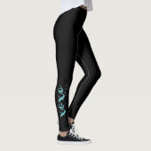 xoxo Turquoise Text Cool Unique Black Leggings (Rechts)