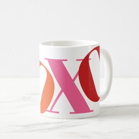 XOXO typografie cadeau koffie mok (Voorkant rechts)