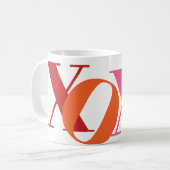 XOXO typografie cadeau koffie mok (Voorkant links)