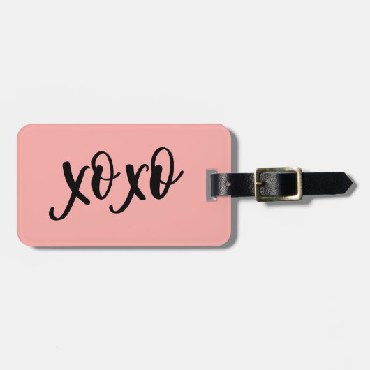 XOXO Typografie Roze Bagagelabel (Voorkant horizontaal)