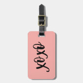 XOXO Typografie Roze Bagagelabel (Voorkant verticaal)