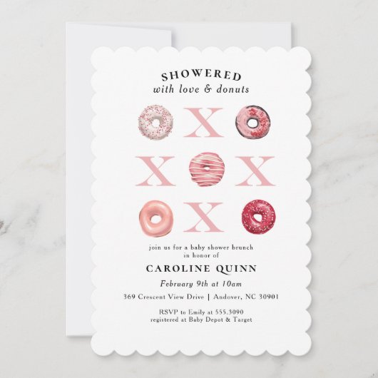 XOXO Uitnodiging Baby shower (Voorkant)