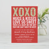 XOXO Valentijn Baby shower Kaart (Staand voorkant)