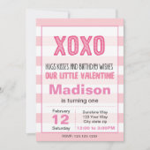 XOXO Valentijn Birthday Invitation (roze) Kaart (Voorkant)