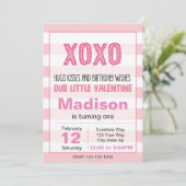 XOXO Valentijn Birthday Invitation (roze) Kaart (Staand voorkant)