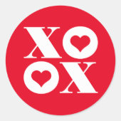 xoxo-valentijn cirkelsticker ronde sticker (Voorkant)