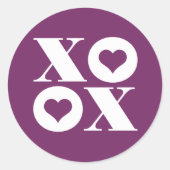 xoxo-valentijn cirkelsticker ronde sticker (Voorkant)
