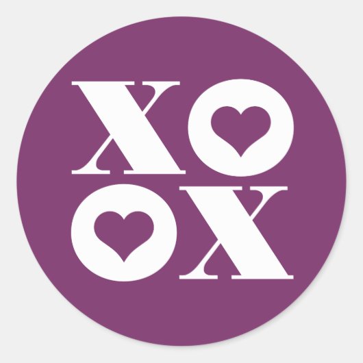 xoxo-valentijn cirkelsticker ronde sticker (Voorkant)